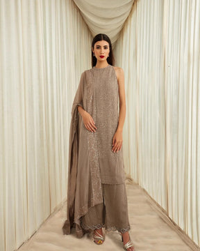 Taupe Chikankari Straight Suit | Elegant and Classic Ethnic Wear