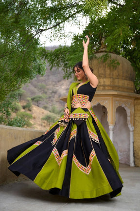 Traditional Pure Cotton Gamthi Work Lehenga Choli