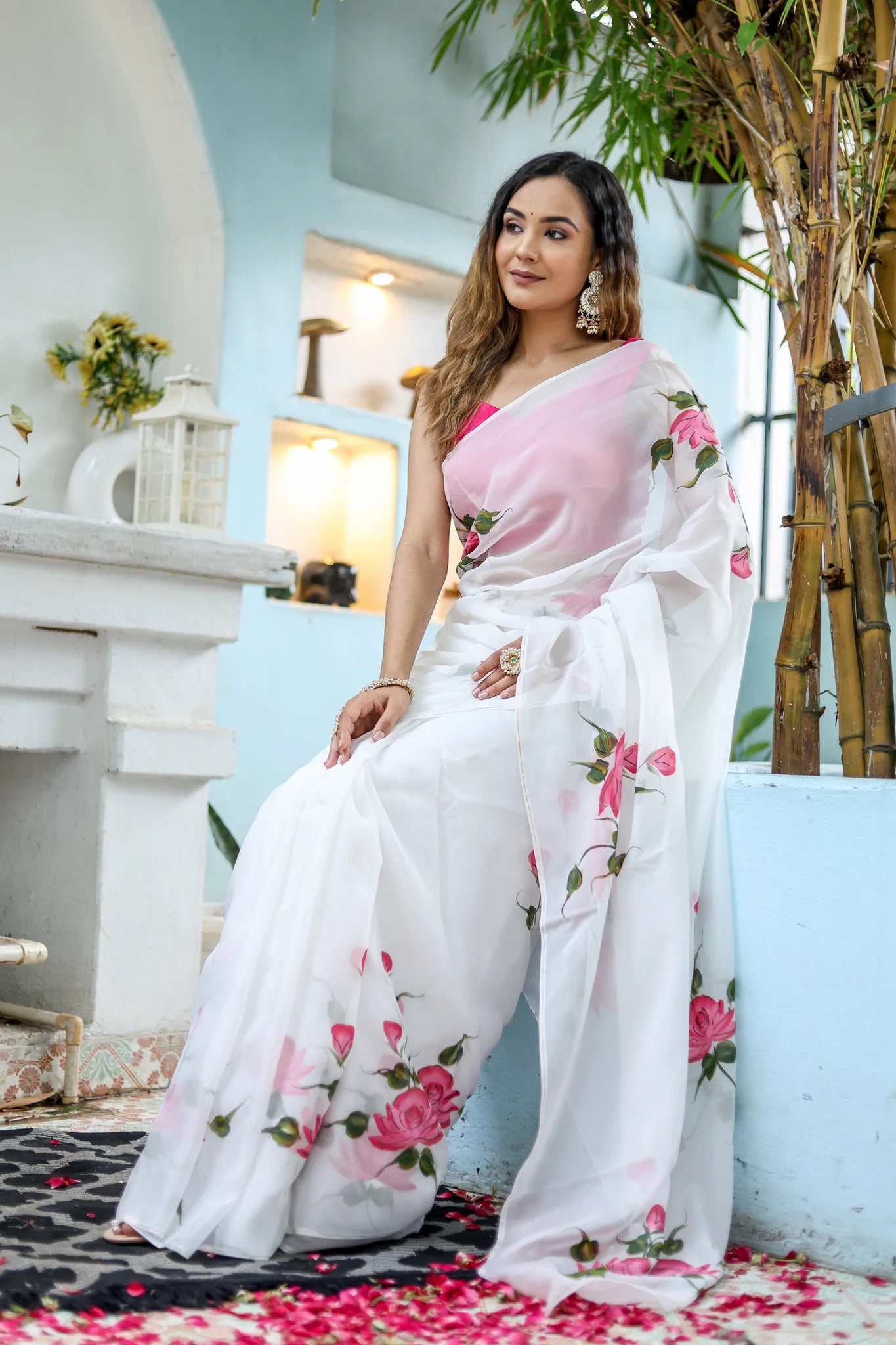 Pure Grace White Organza Saree for Special Occasions