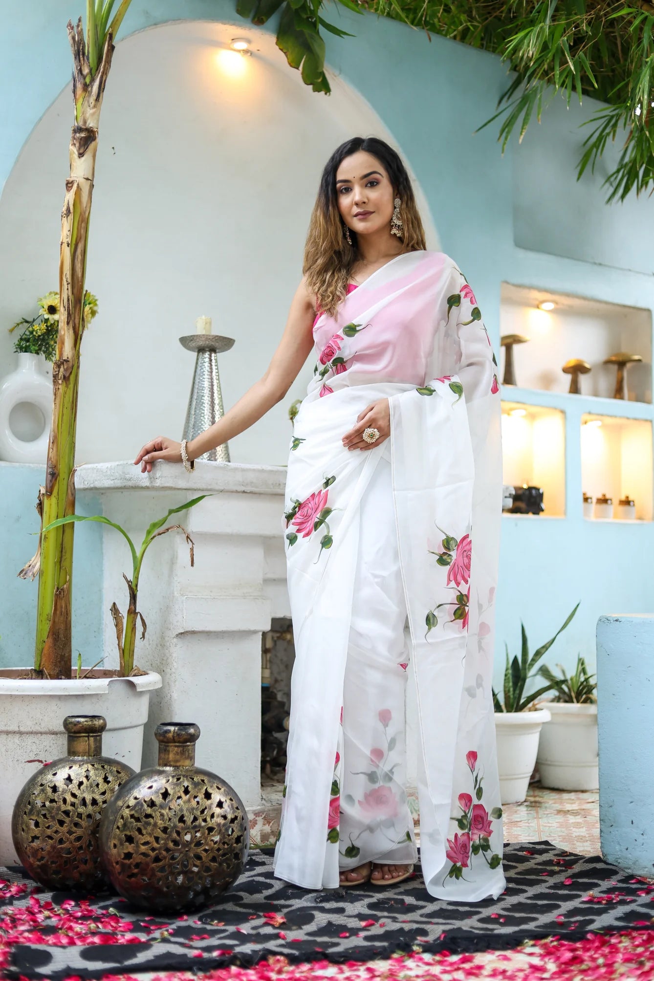 Pure Grace White Organza Saree for Special Occasions