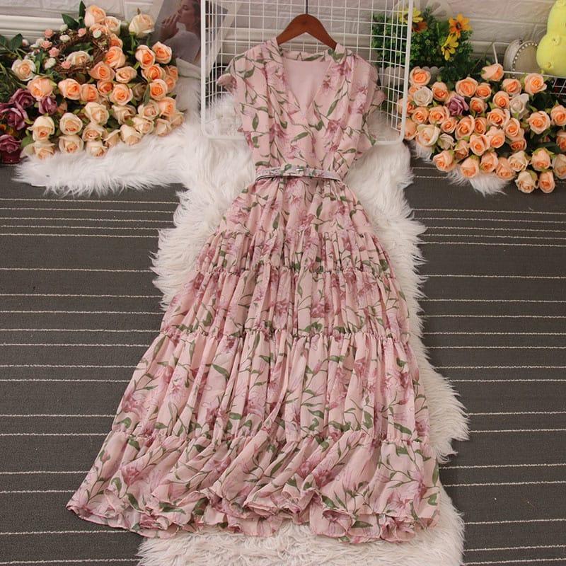 Kenny Floral Frill Dress | Elegant and Playful Floral Design Rim Zim Fashion Kenny Floral Frill Dress | Elegant and Playful Floral Design Rim Zim Fashion