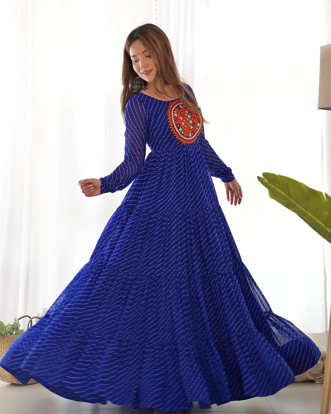 Stunning 7+ Meter Full-Flair Anarkali Layer Gown