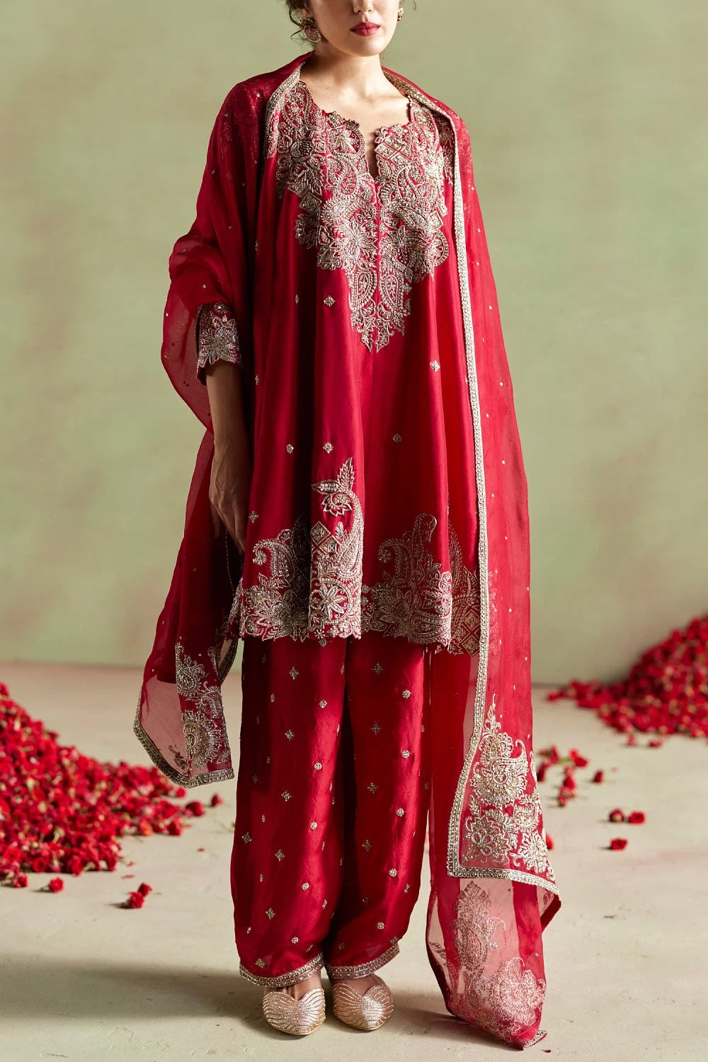 Parineeti Chopra - Red Anarkali and Salwar Set