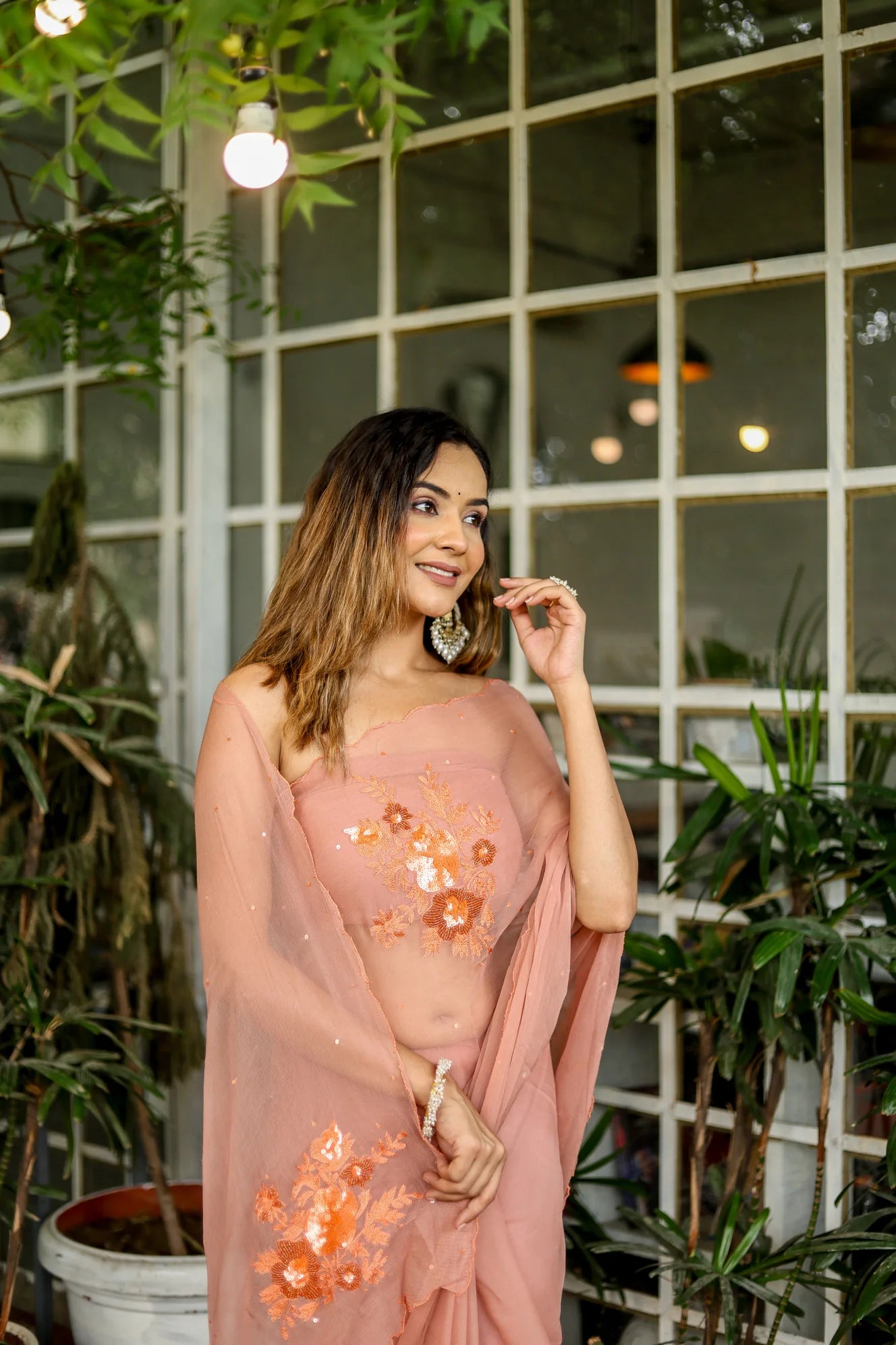 Chiffon Hand Embroidery Charisma Saree