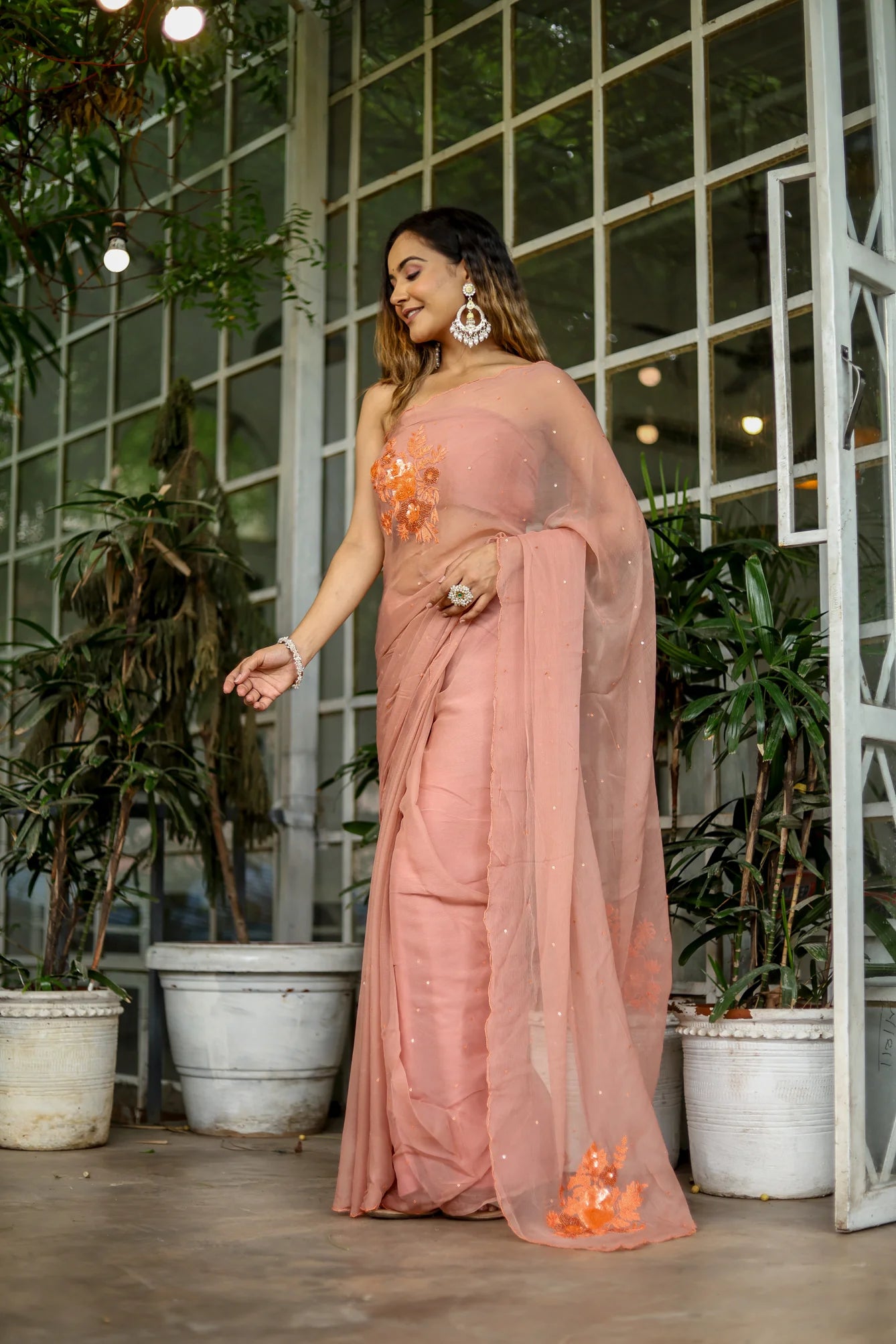 Chiffon Hand Embroidery Charisma Saree