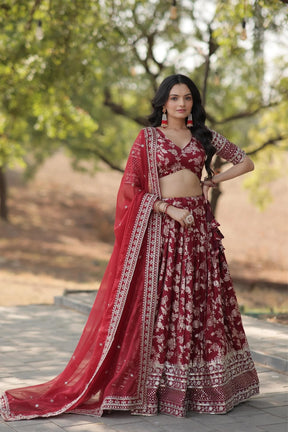 Luxurious Your Style with Designer Jacquard Lehenga Choli