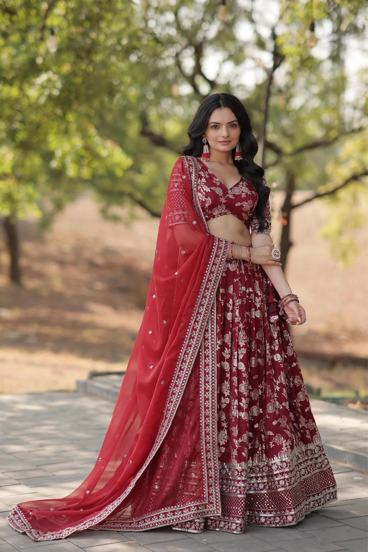 Luxurious Your Style with Designer Jacquard Lehenga Choli