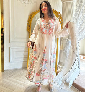 New Real Mirro Hand Work Pakistani Suit Set Khushbu