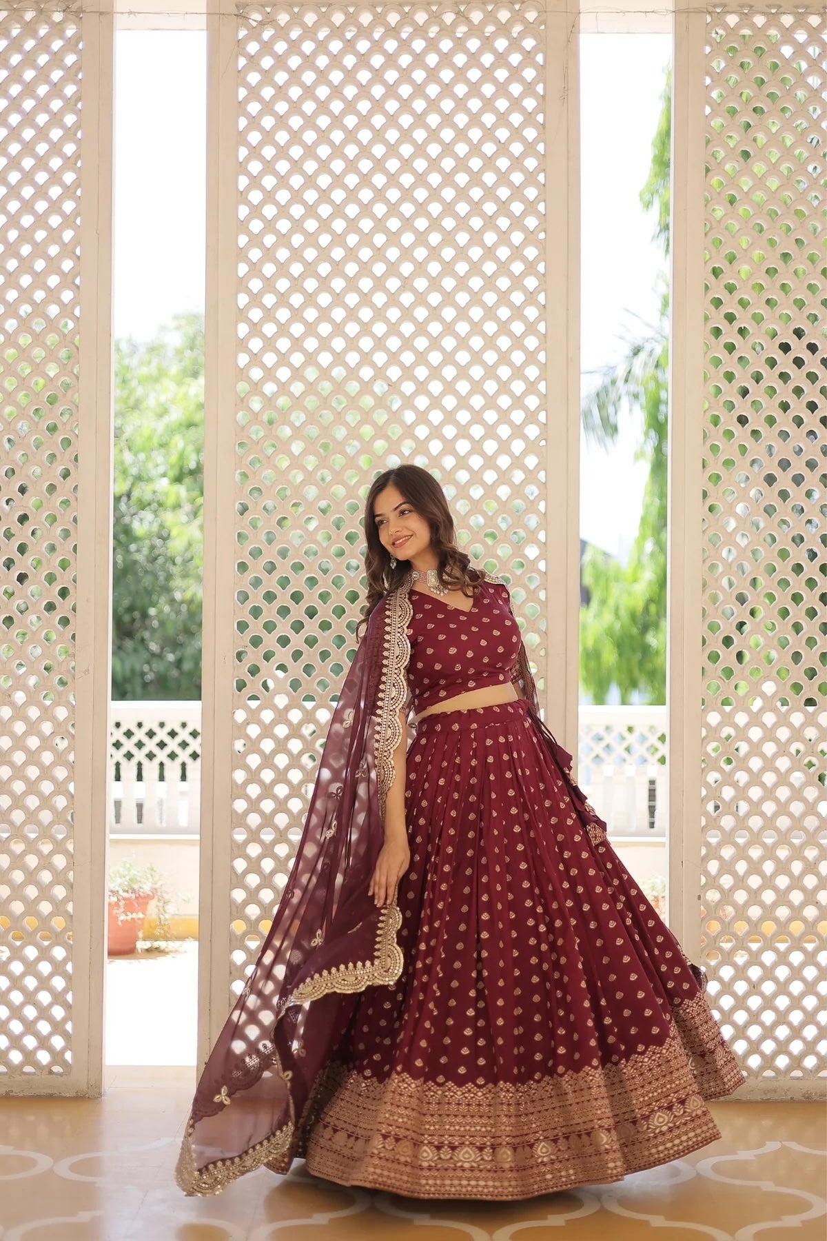 Viscose Jacquard Designer Wedding Lehenga Choli For Bridal Wear