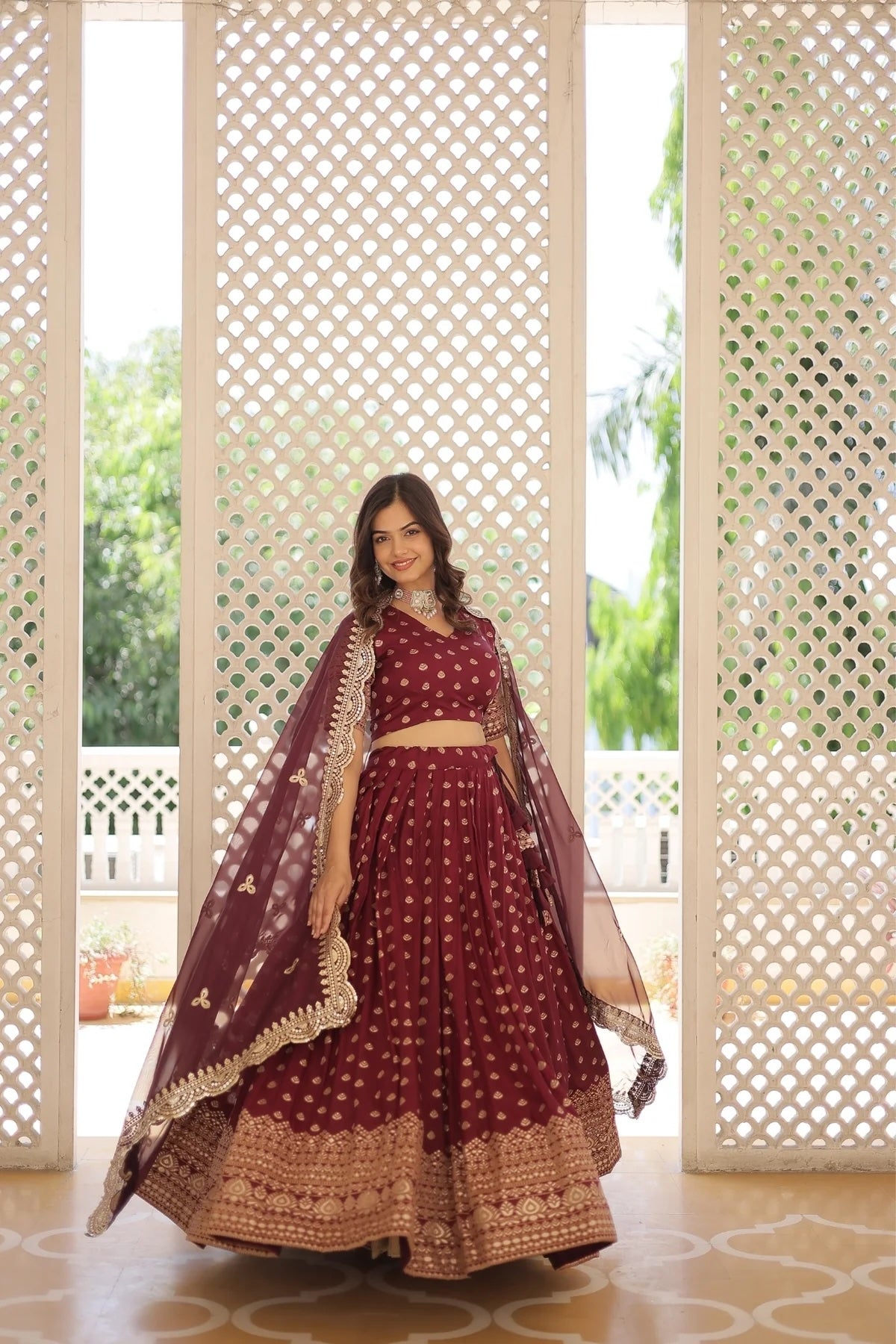 Viscose Jacquard Designer Wedding Lehenga Choli For Bridal Wear