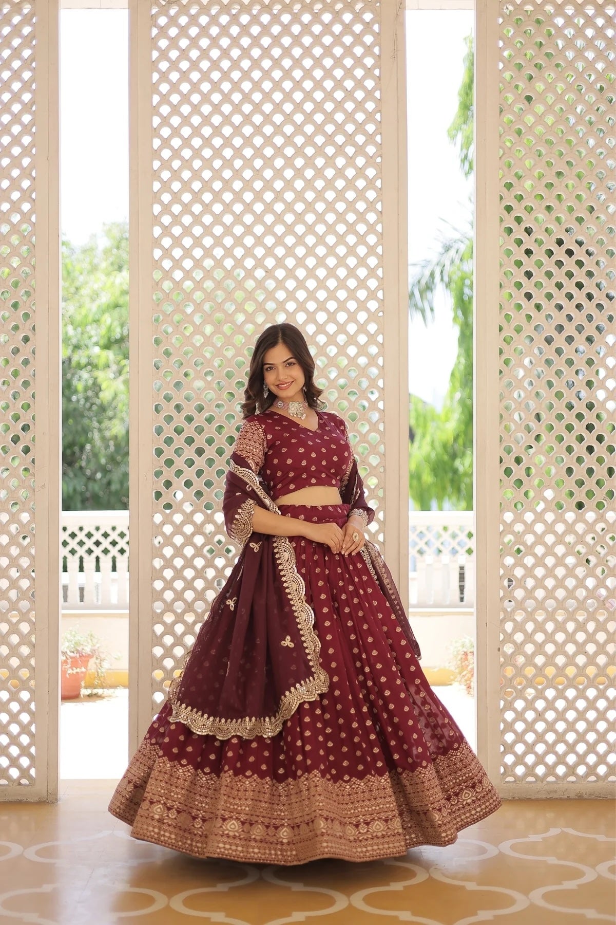 Viscose Jacquard Designer Wedding Lehenga Choli For Bridal Wear