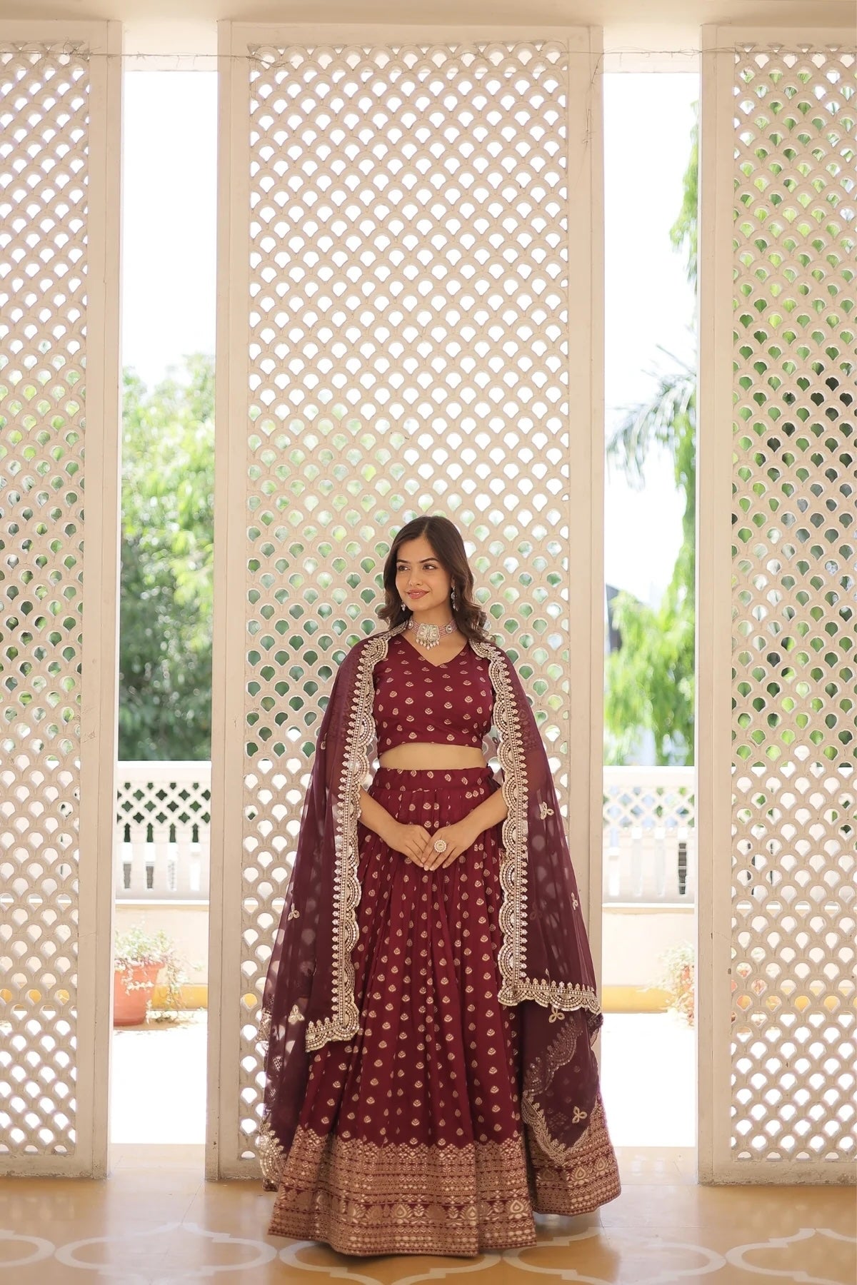 Viscose Jacquard Designer Wedding Lehenga Choli For Bridal Wear