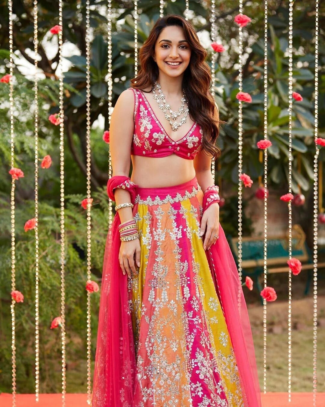 Kiara Advani Sunehri Parsi Mirror Work Lehenga | Glamorous and Exquisite Ethnic Wear