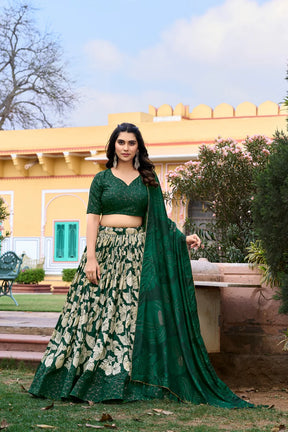 GREEN FLORAL LEHENGA CHOLI