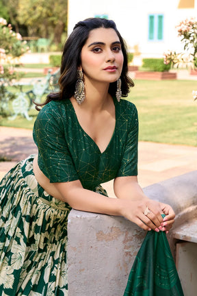 GREEN FLORAL LEHENGA CHOLI