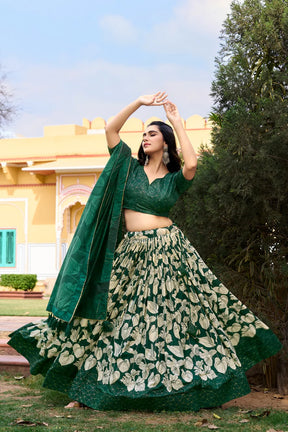 GREEN FLORAL LEHENGA CHOLI