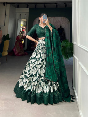 GREEN FLORAL LEHENGA CHOLI