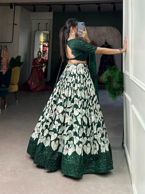 GREEN FLORAL LEHENGA CHOLI