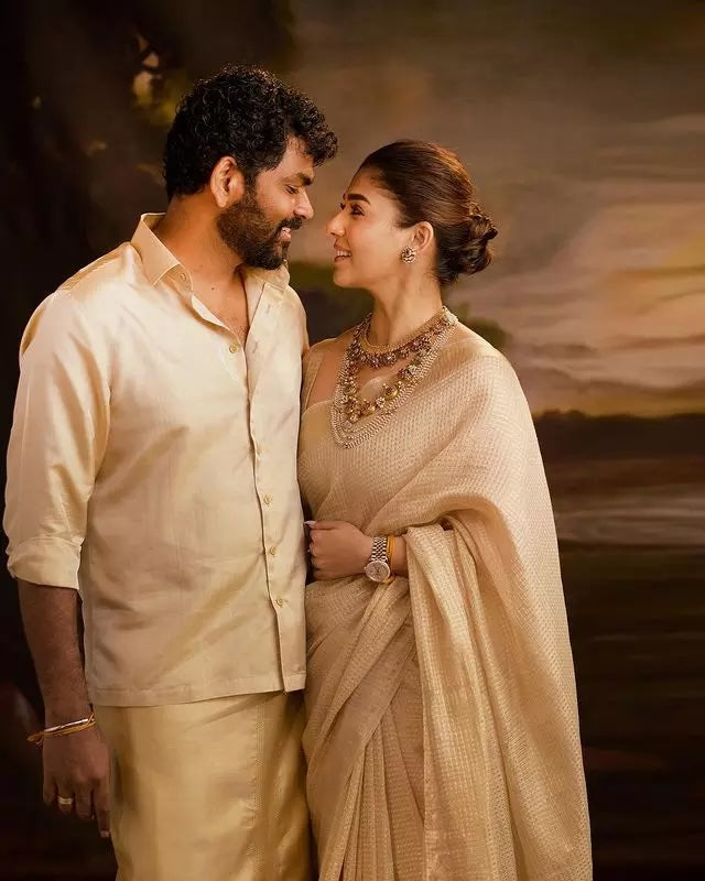 Nayanthara Looks Regal in Off White Silk Saree