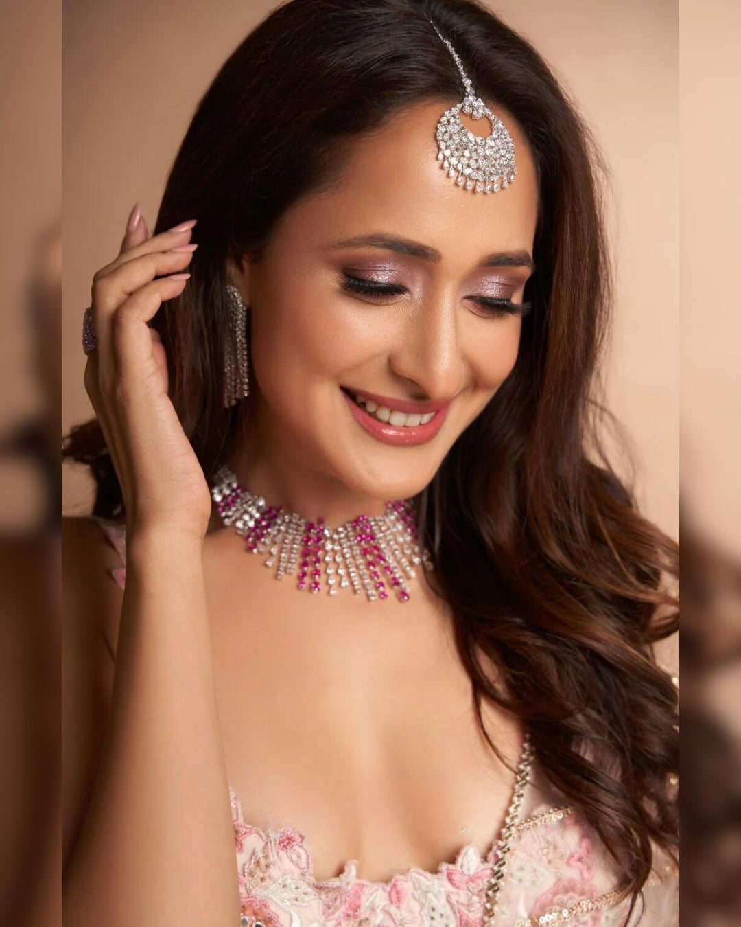 Pragya Jaiswal Peach Ghicha Lehenga | Elegant and Timeless Ethnic Wear