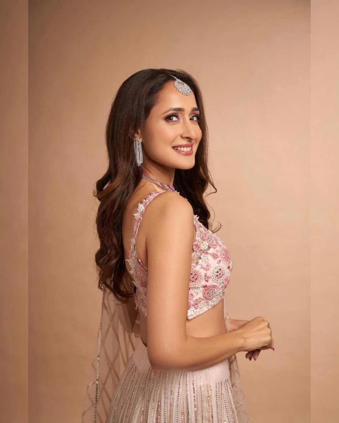 Pragya Jaiswal Peach Ghicha Lehenga | Elegant and Timeless Ethnic Wear