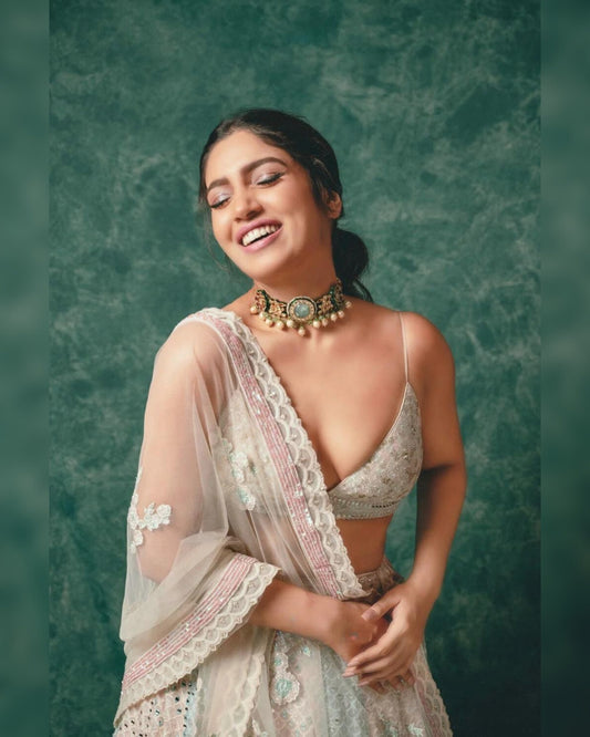Bhumi Pednekar Multitone Chikankari Lehenga | Elegant and Vibrant Ethnic Wear