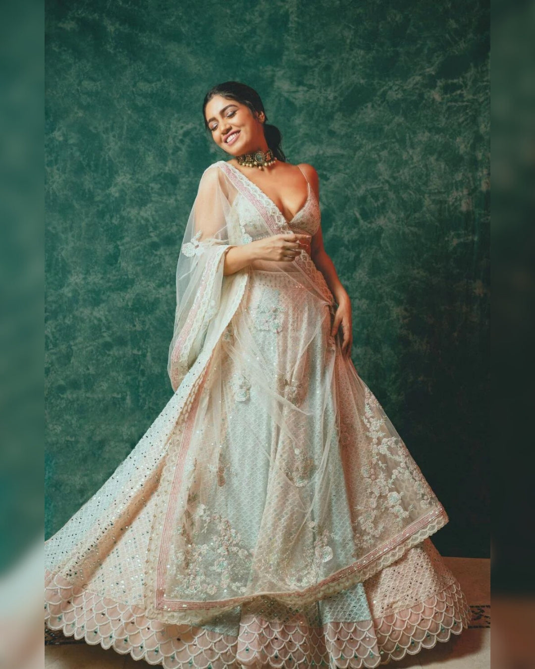 Bhumi Pednekar Multitone Chikankari Lehenga | Elegant and Vibrant Ethnic Wear