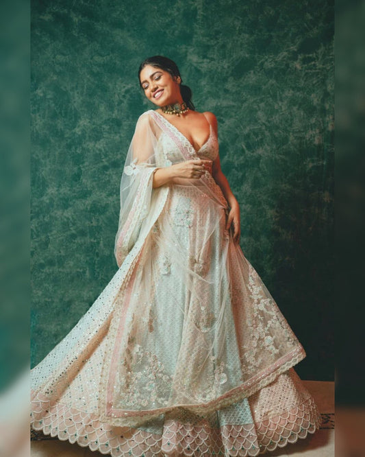 Bhumi Pednekar Multitone Chikankari Lehenga | Elegant and Vibrant Ethnic Wear