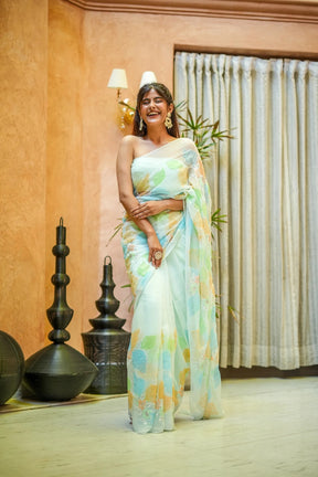 Pastel Poise Chiffon Saree