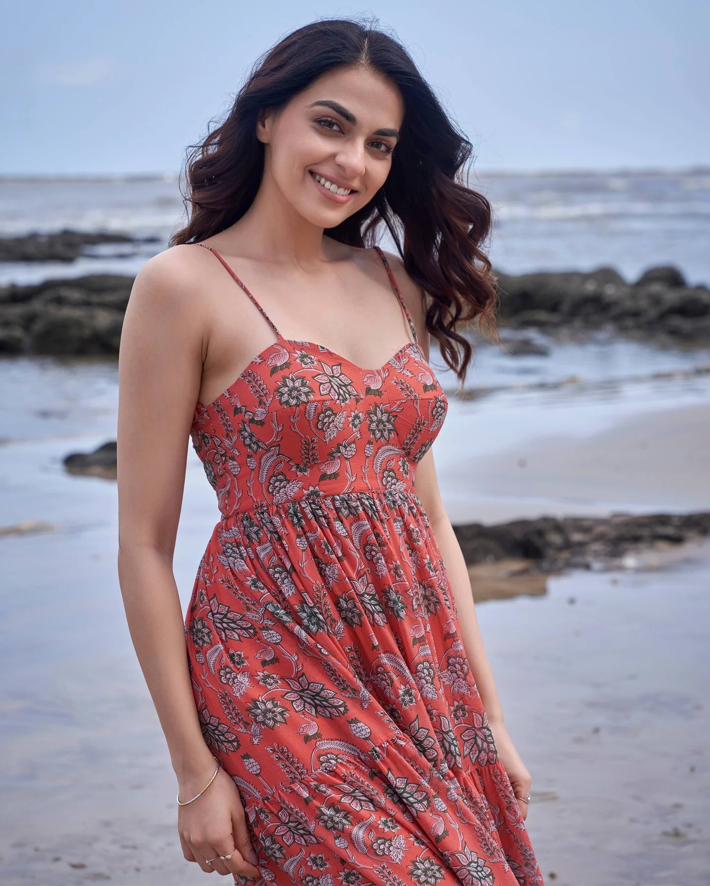 Finch Orange Printed Chiffon Dress