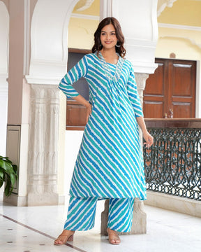 Lehariya Kurta and Palazzo Set | Graceful and Traditional Ethnic Wear