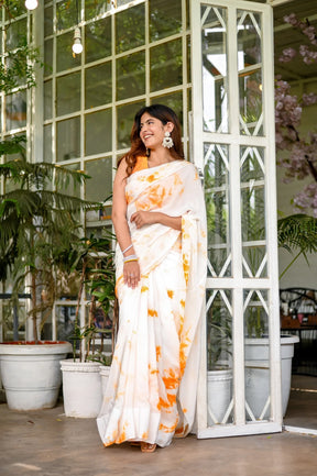 Traditional Japanese Shibori Indigo Blue Saree