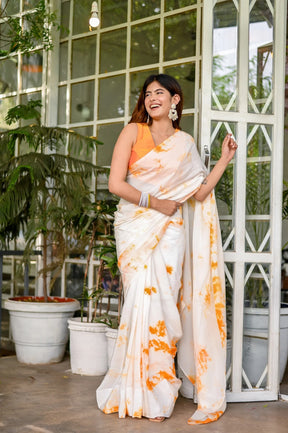 Traditional Japanese Shibori Indigo Blue Saree