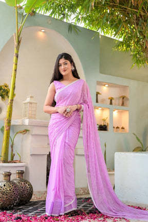 Pastel Chiffon Blossom Floral Prints Saree