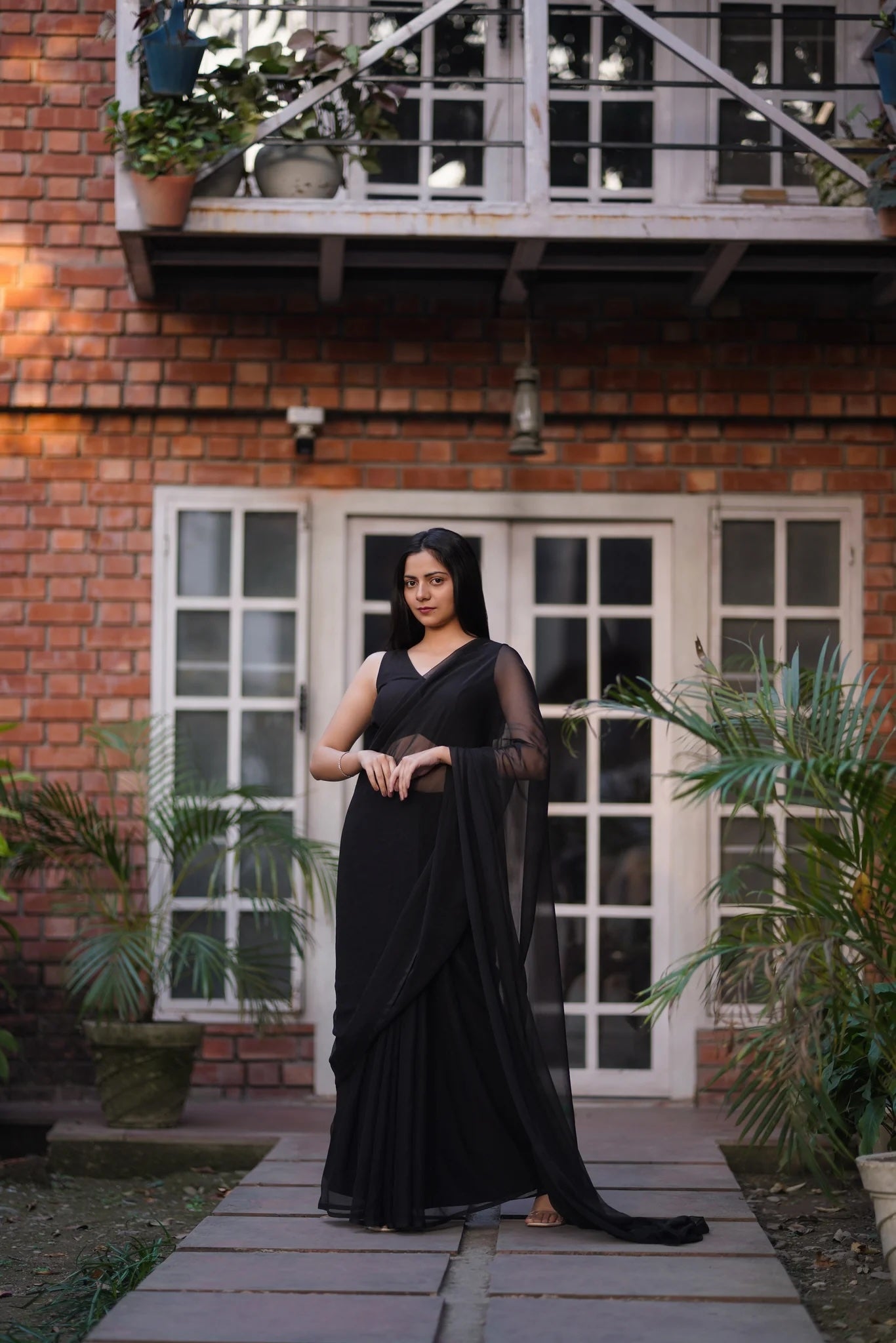 Black Lightweight Chiffon Saree