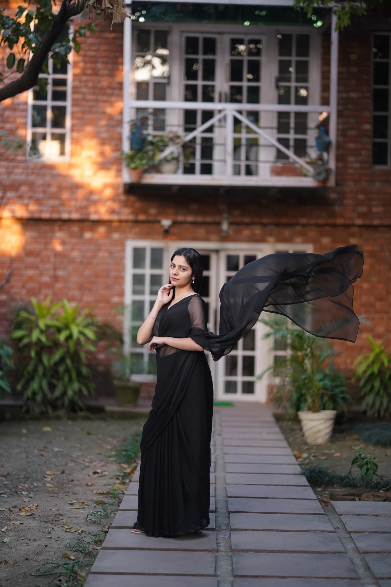 Black Lightweight Chiffon Saree