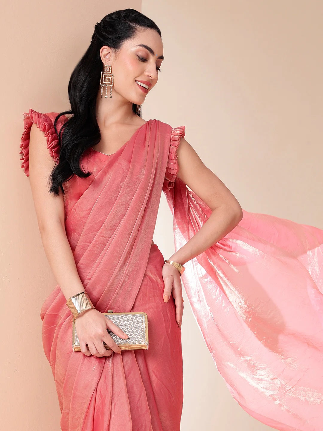 Tissue Saree with Lace Border