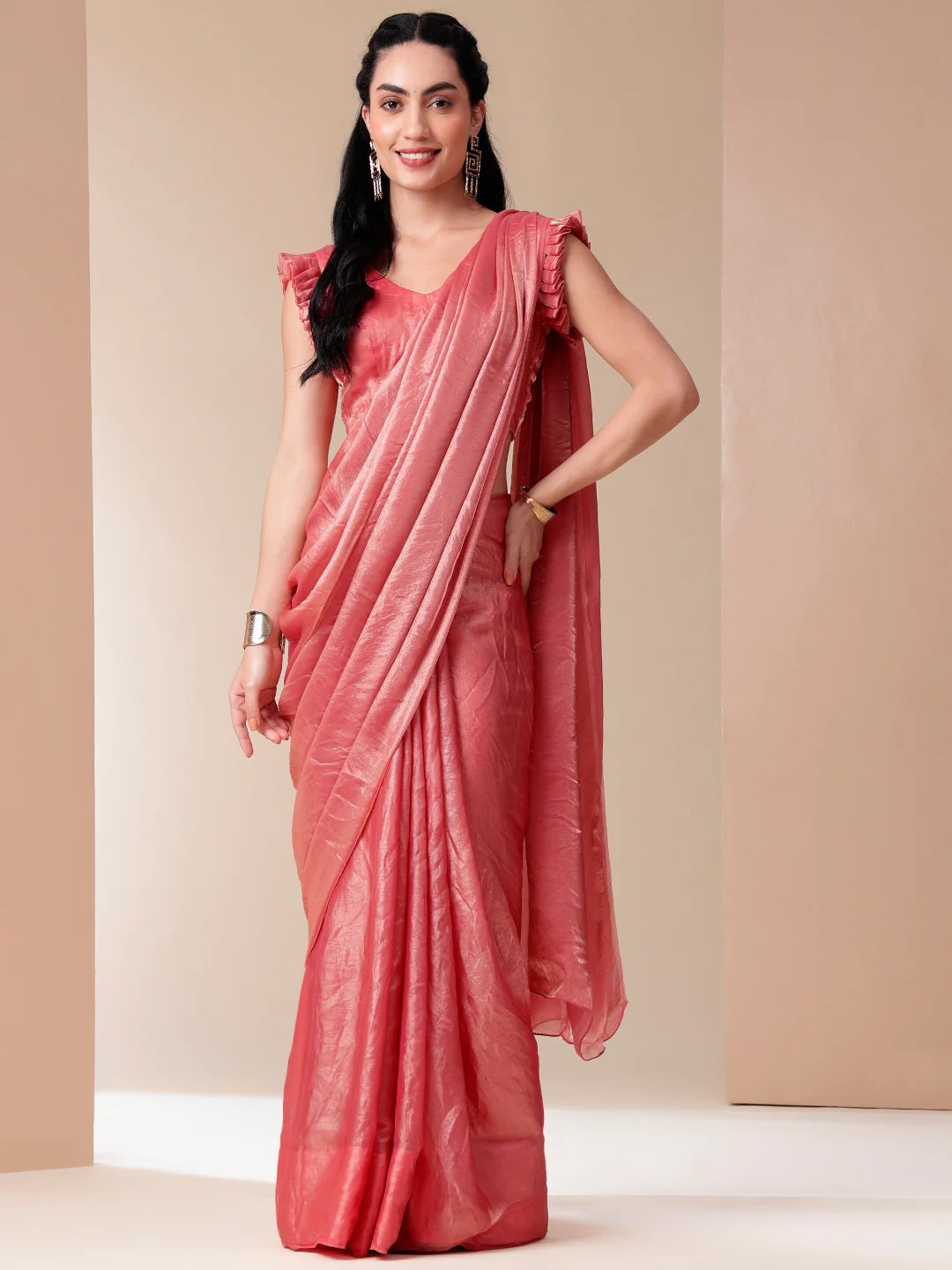 Tissue Saree with Lace Border