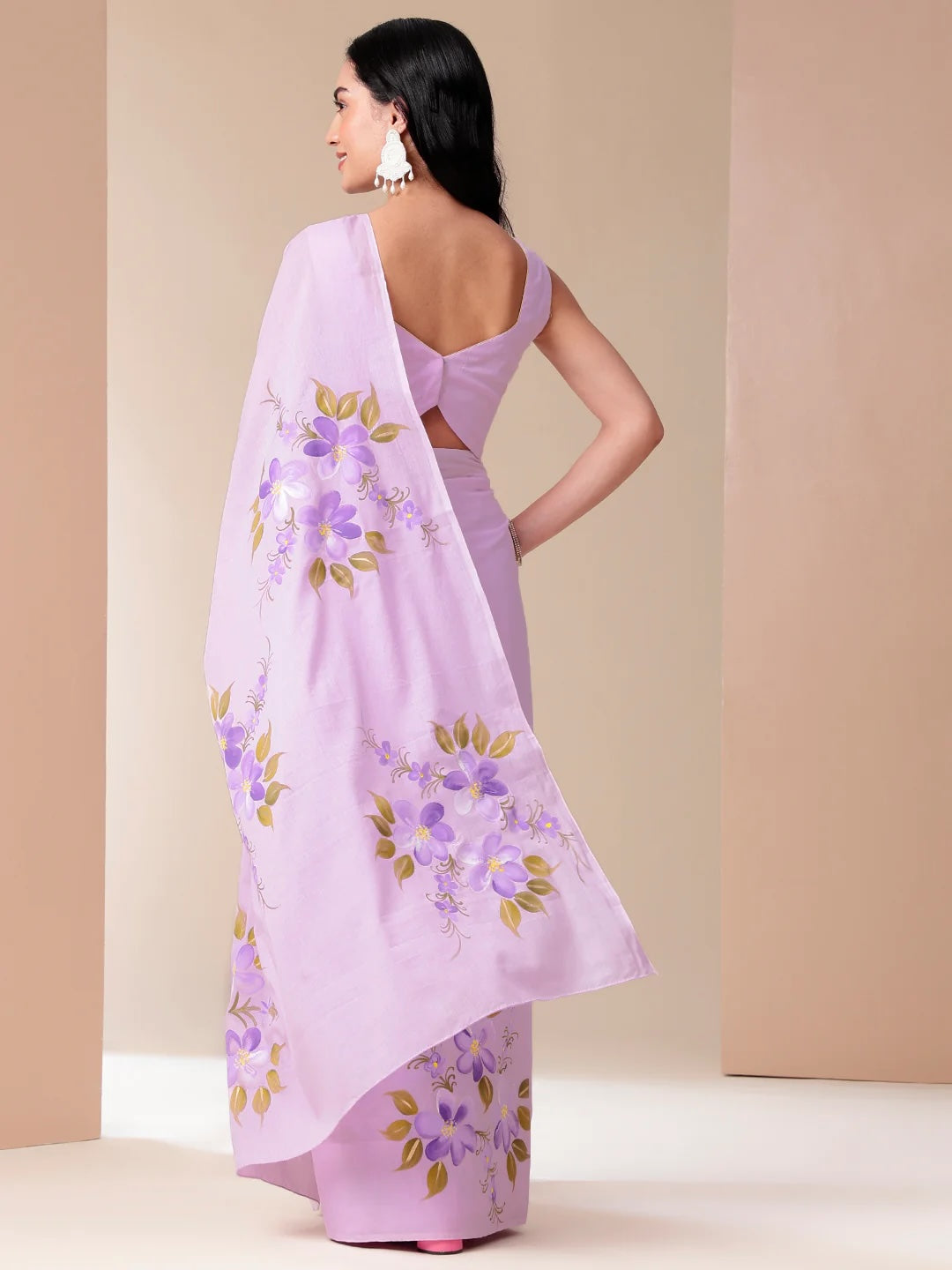 Sunset Hand painted Cotton Silk Saree