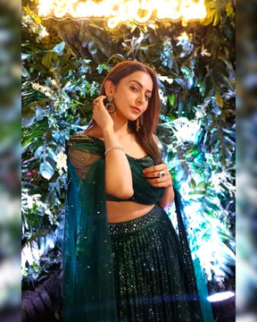 Rakul Preet Singh Lumiere Green Sequins Lehenga | Glamorous and Elegant Ethnic Wear