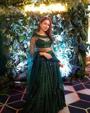 Rakul Preet Singh Lumiere Green Sequins Lehenga | Glamorous and Elegant Ethnic Wear