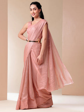 Modern Sophistication Tissue Saree with Lace Border