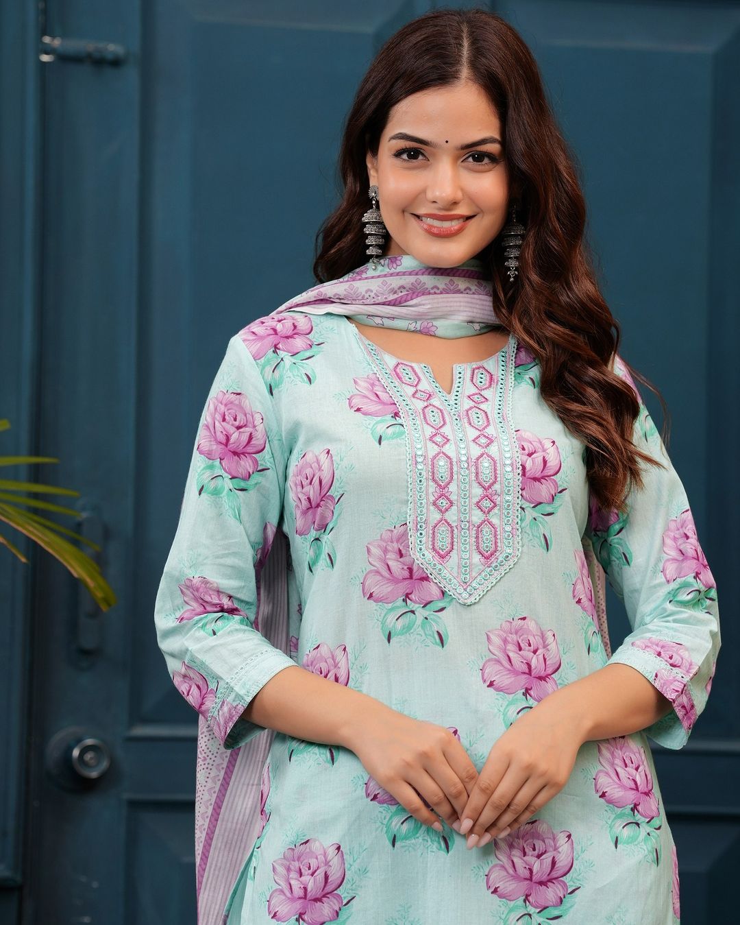 Sea Mist Floral Kurta Set | Breezy Elegance and Effortless Comfort