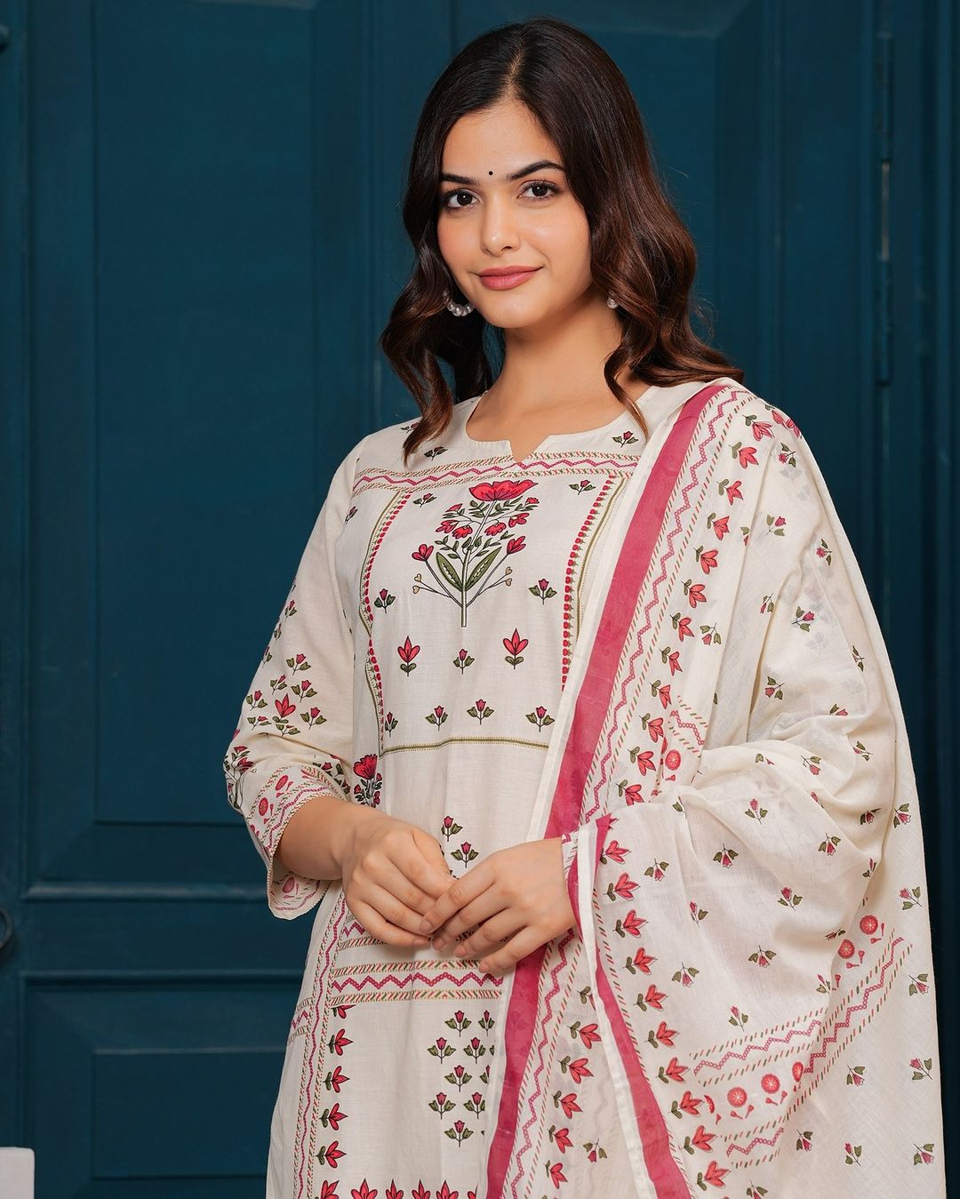 Beige Printed Cotton Kurta and Pant Set | Elegant Simplicity and Comfort