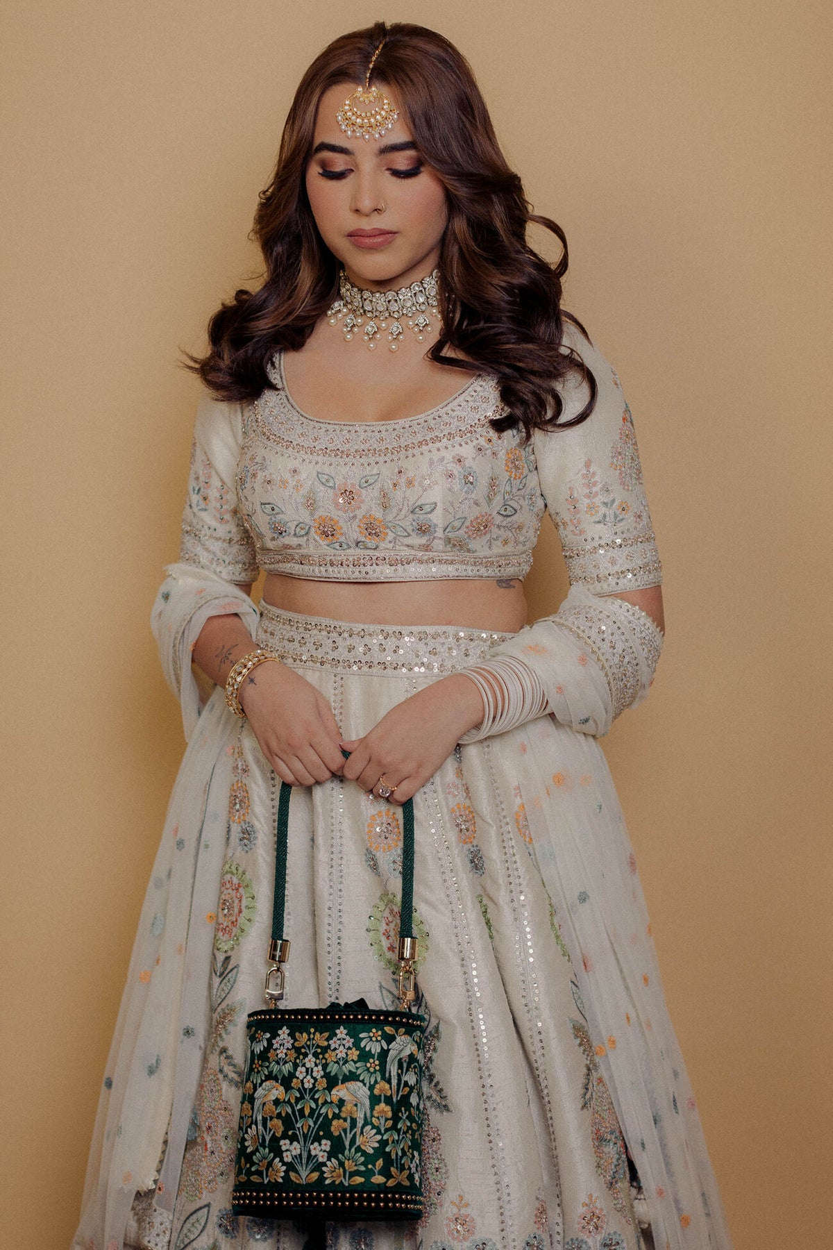 Aaliyah Kashyap Wears Qirat Lehenga Set with Signature Aari Embroidery