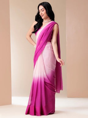 Pink Sunrise Chiffon Saree