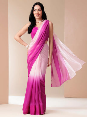 Pink Sunrise Chiffon Saree