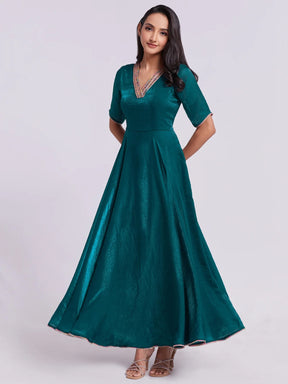 Marvelous Teal Blue Lace Work Organza Gown