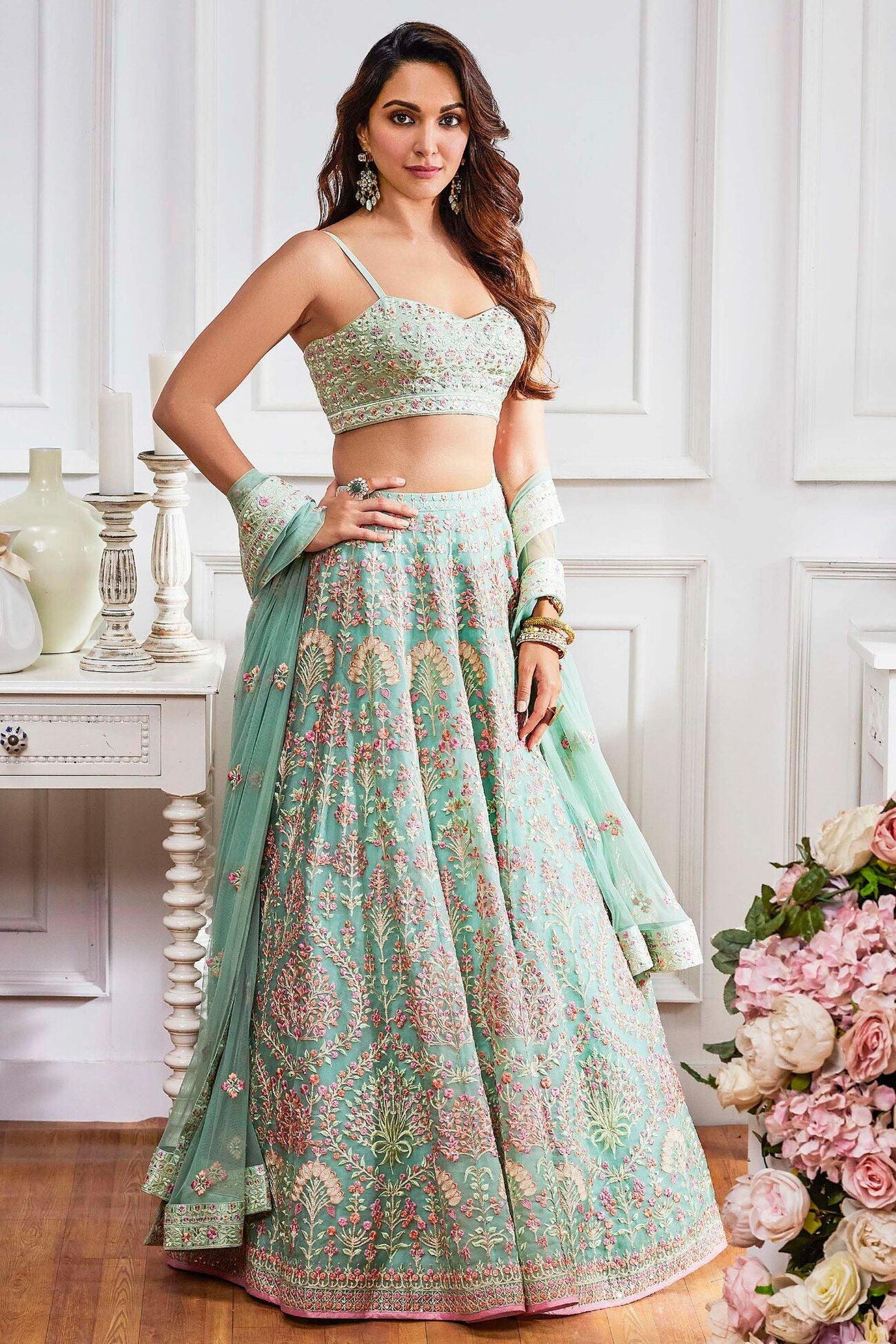 Kiara Advani in Aqua Lovestruck Lehenga