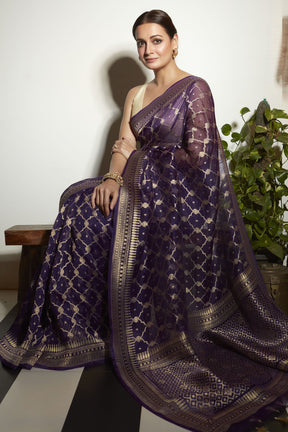 Dia Mirza in Regal Abhirami Blue Saree